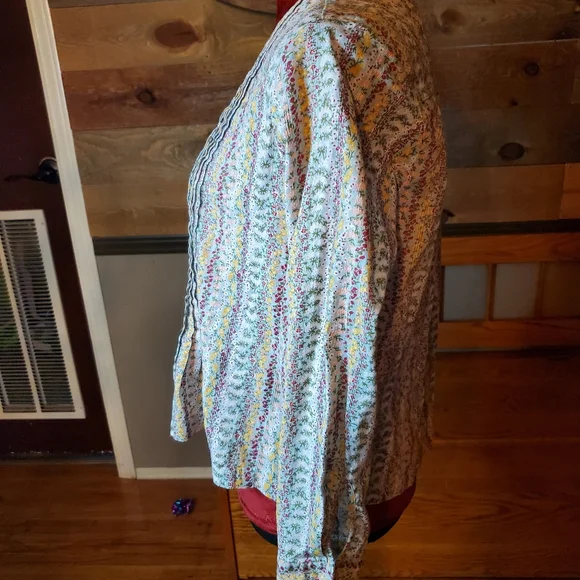 Anthropologie Maeve Gelise Pleated Floral Blouse S/P - Picture 6 of 9